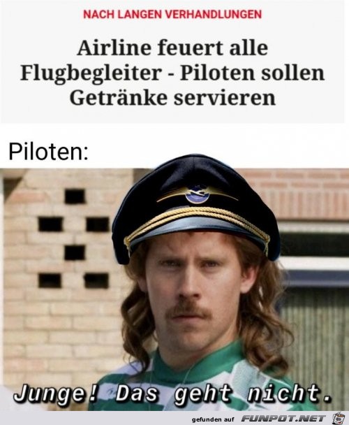 Piloten sollen Getrnke servieren