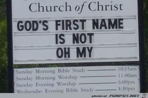 God's first name... God's first name...