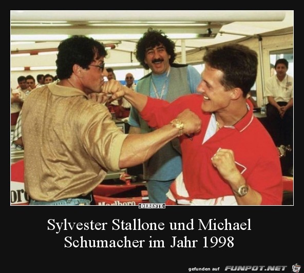Sylvester Stallone und Michael Schumacher 1998