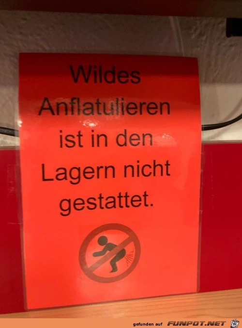 Anflatulieren verboten