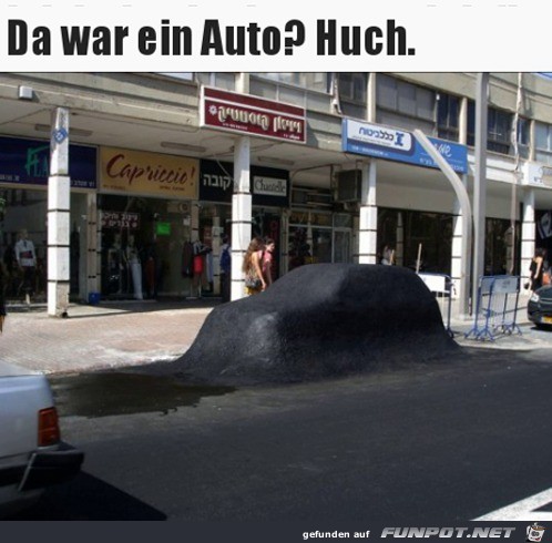 Auto wurde mit geteert