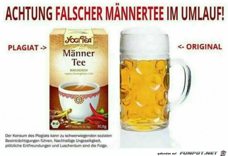 Falscher Mnnertee im Umlauf