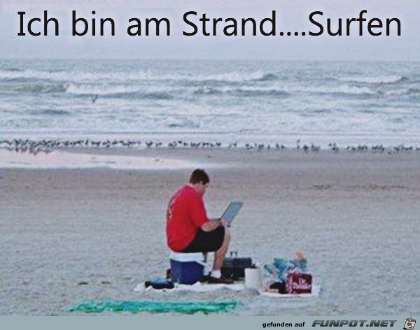 Ich bin surfen