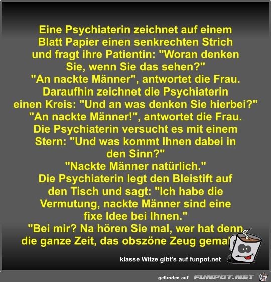 Eine Psychiaterin zeichnet auf einem Blatt Papier einen...