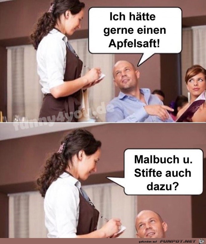 Einen Apfelsaft