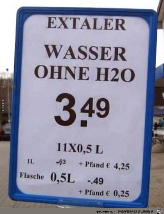 Wasser ohne H2O