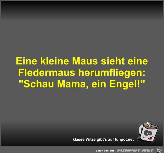 Eine kleine Maus sieht eine Fledermaus herumfliegen