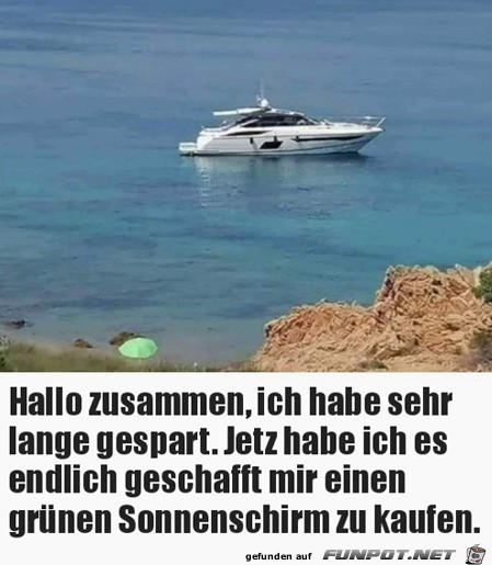 Endlich einen grnen Schirm leisten knnen