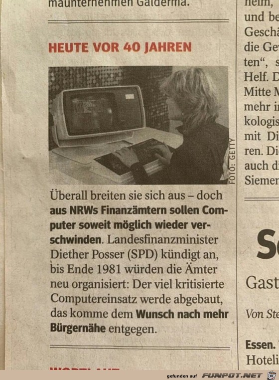 Heute vor 40 Jahren