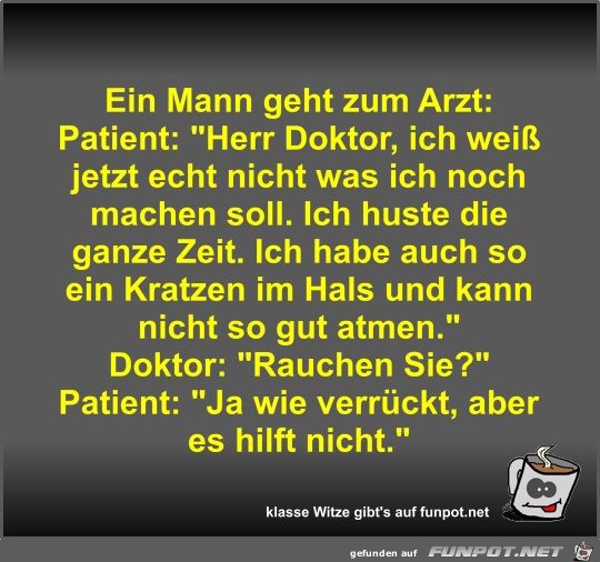 Ein Mann geht zum Arzt