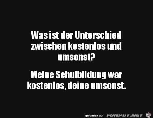 Und umsonst kostenlos unterschied Was ist