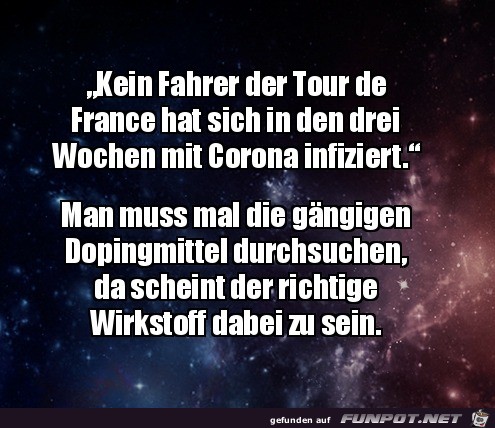 Kein Radfahrer hat Corona