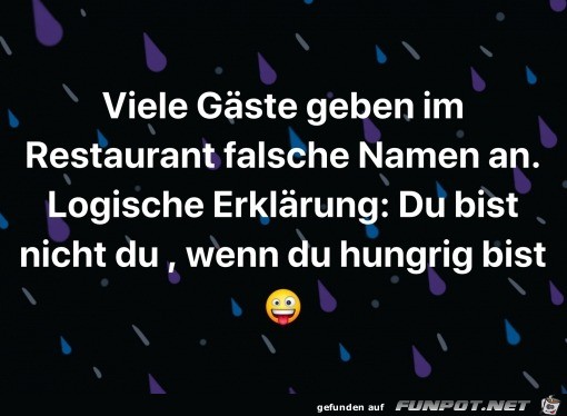 Falsche Namen im Restaurant