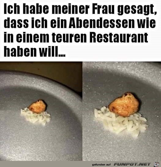 Essen wie in einem teuren Restaurant