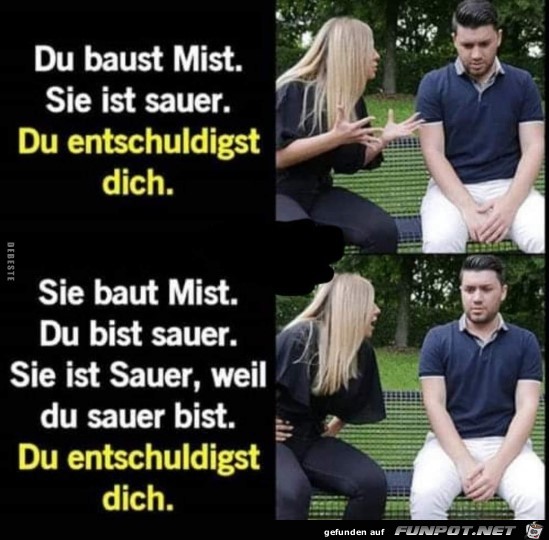 Du entschuldigst dich