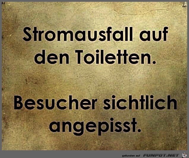 Stromausfall auf den Toiletten