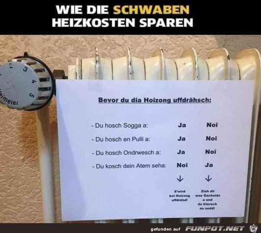 So sparen die Schwaben Heizkosten