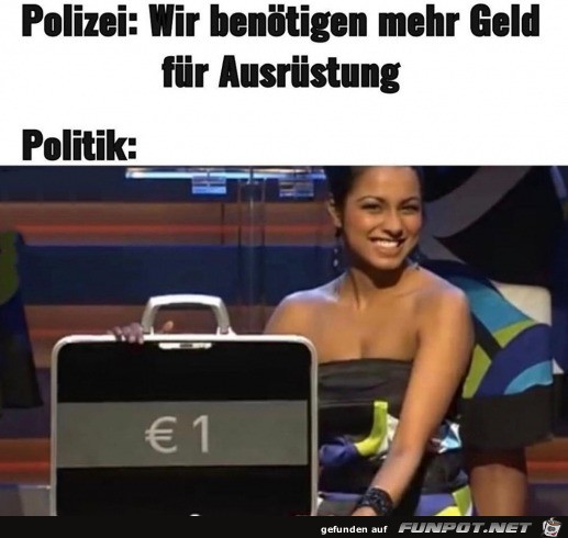 Polizei bentigt mehr Geld fr Ausrstung