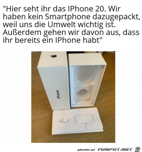 Das neue iPhone 20 - der Umwelt zuliebe