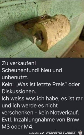 Scheunenfund zu verkaufen