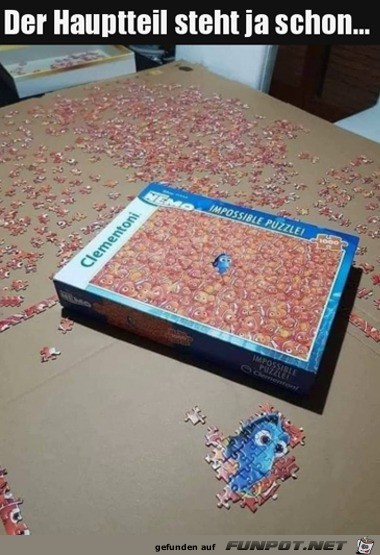 Hauptteil des Puzzles steht