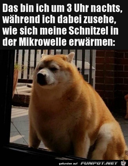 Auf die Schnitzel warten