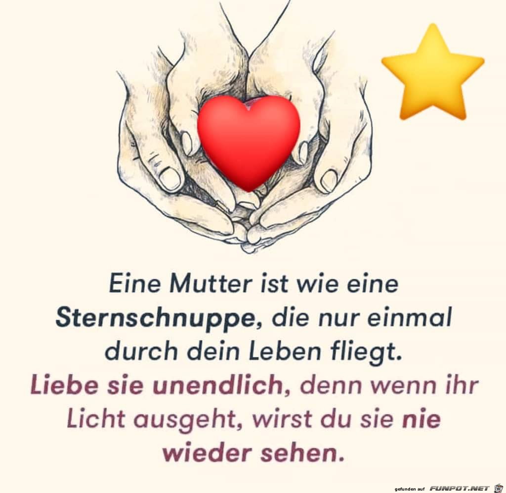 Eine Mutter ist wie eine Sternschnuppe