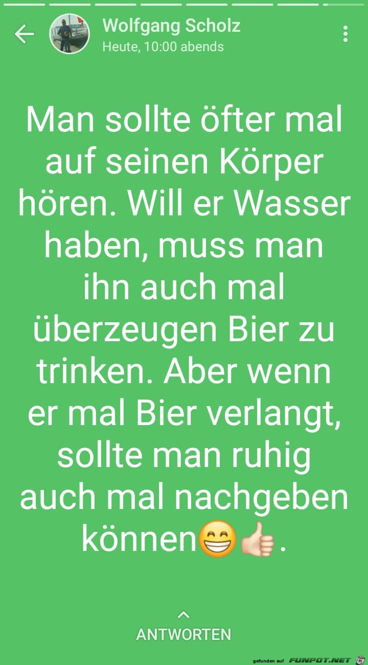 Man sollte fter mal auf seinen Koerper hoeren...