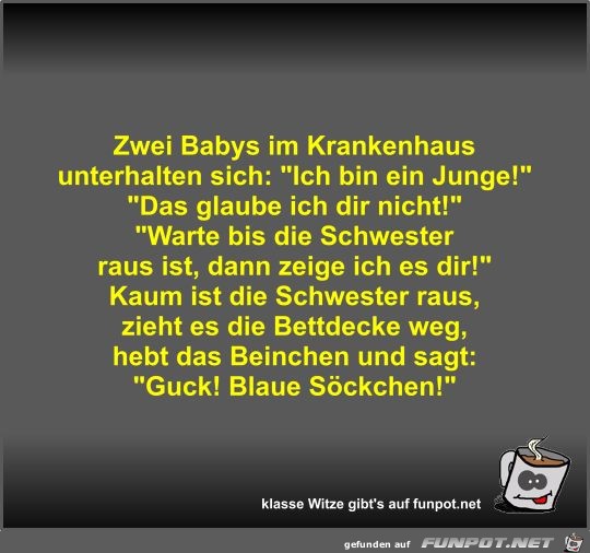 Zwei Babys im Krankenhaus unterhalten sich