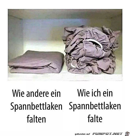 Spannbettlaken falten