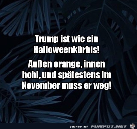 Trump ist wie ein Halloweenkrbis