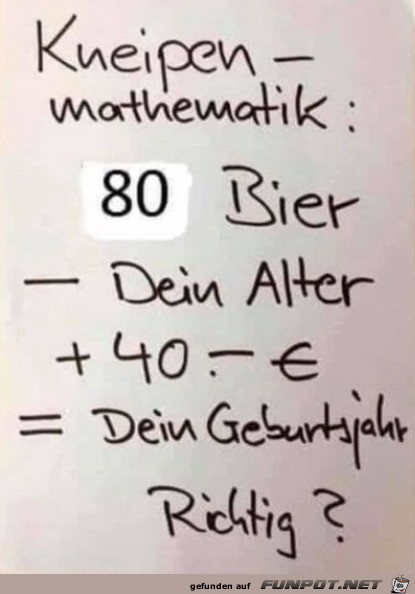 Kneipen-Mathe