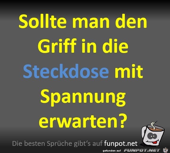 Der Griff in die Steckdose