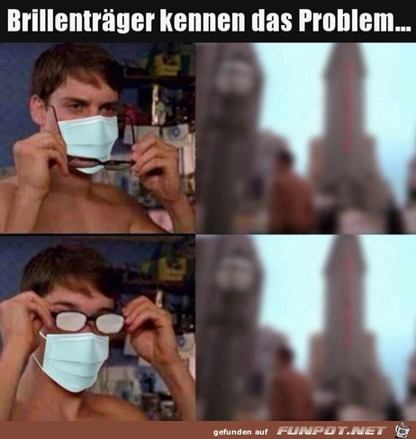 Maske und Brille