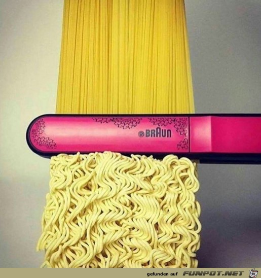 rohe Spagetti formen