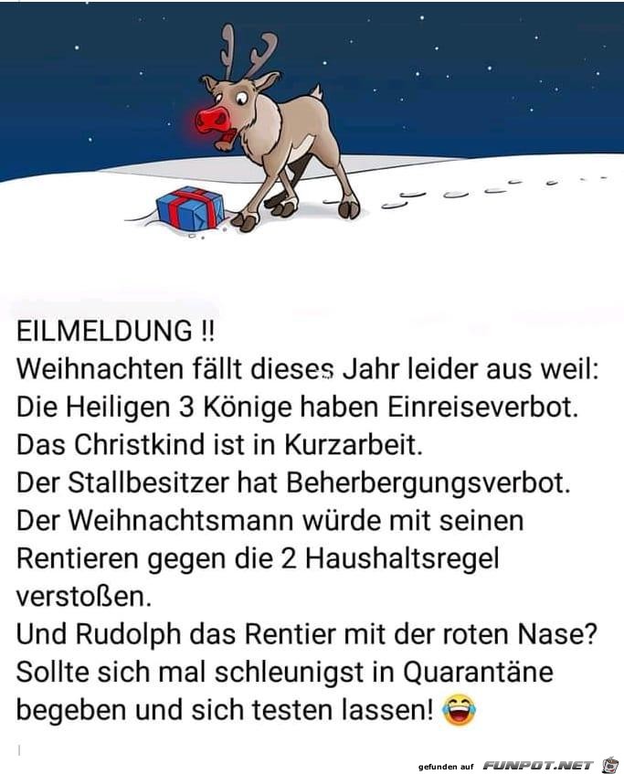 Weihnachten fllt dieses Jahr leider aus