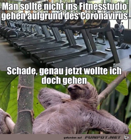 Nicht ins Fitnessstudio gehen