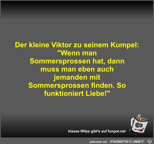 Der kleine Viktor zu seinem Kumpel