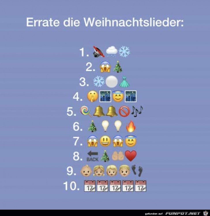 Errate die Weihnachtslieder