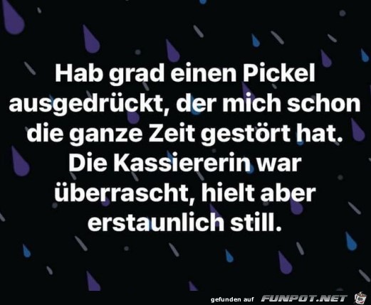 Pickel ausgedrueckt