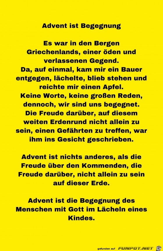 Advent ist Begegnung