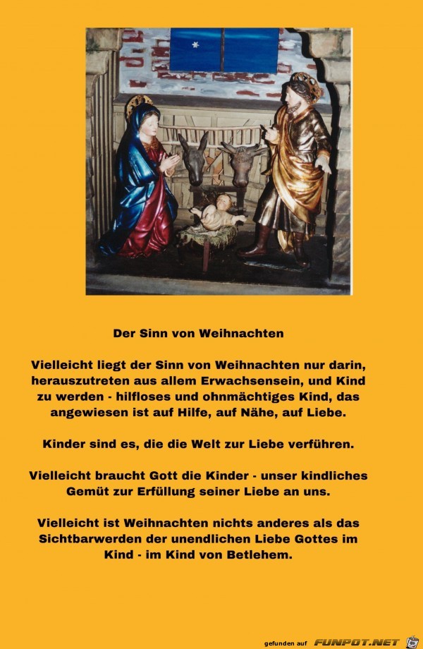 der Sinn von Weihnachten