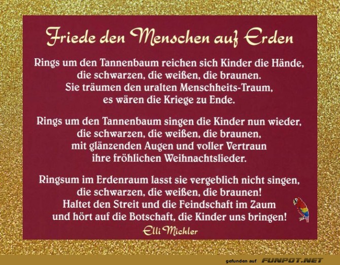 Friede den Menschen 24. Dezember Friede den Menschen 24. Dezember