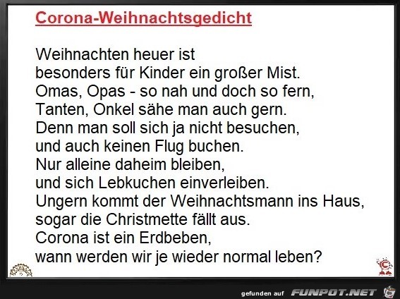 Corona-Weihnachtsgedicht