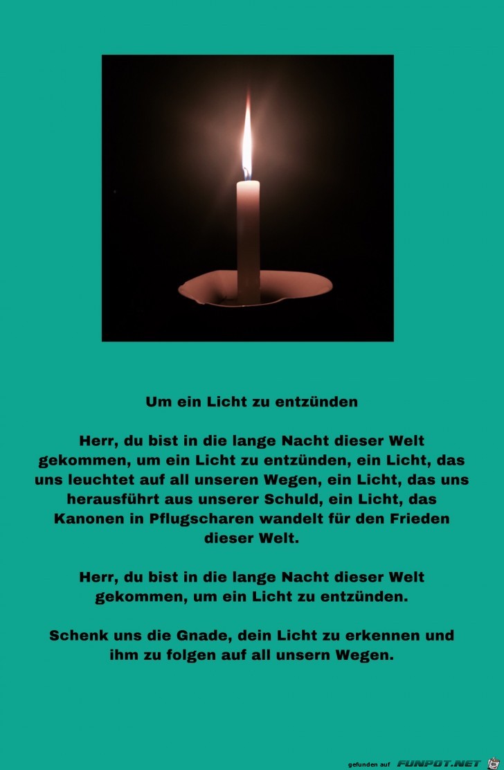 um ein Licht zu entzuenden