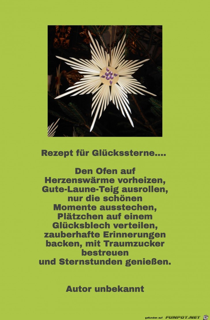 Rezept fuer Glueckssterne