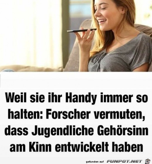 Komische Handy-Haltung