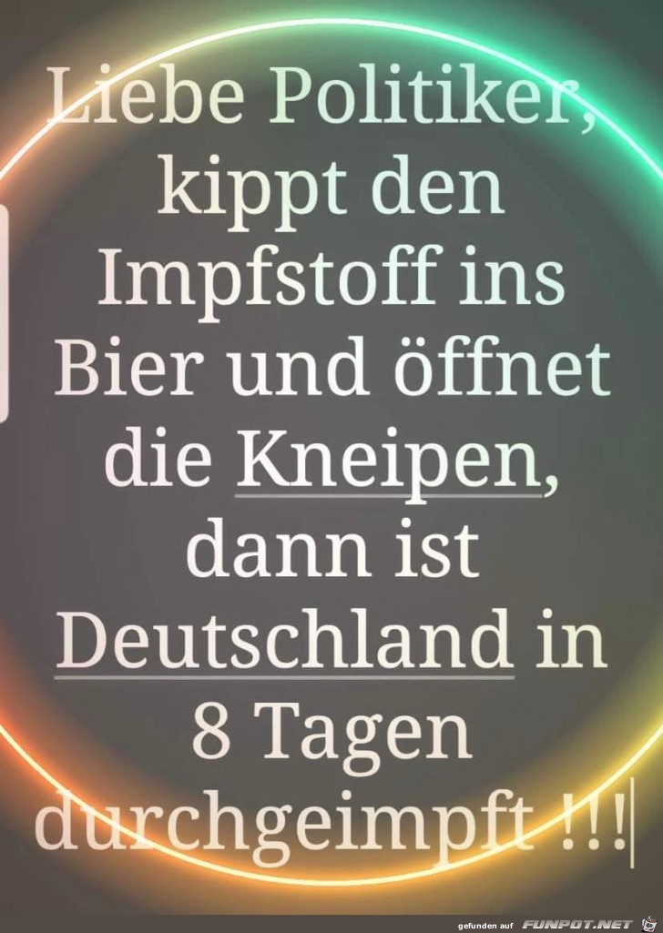 Impfstoff ins Bier kippen