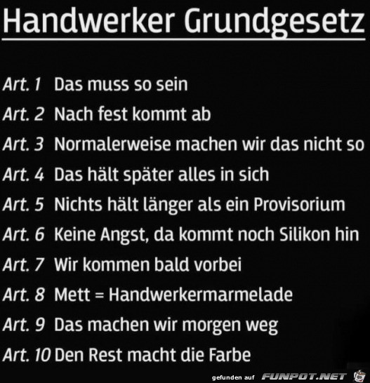 Grundgesetz der Handwerker