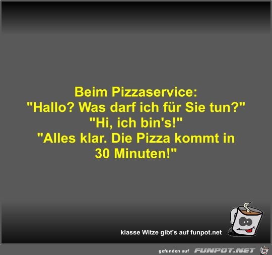 Beim Pizzaservice